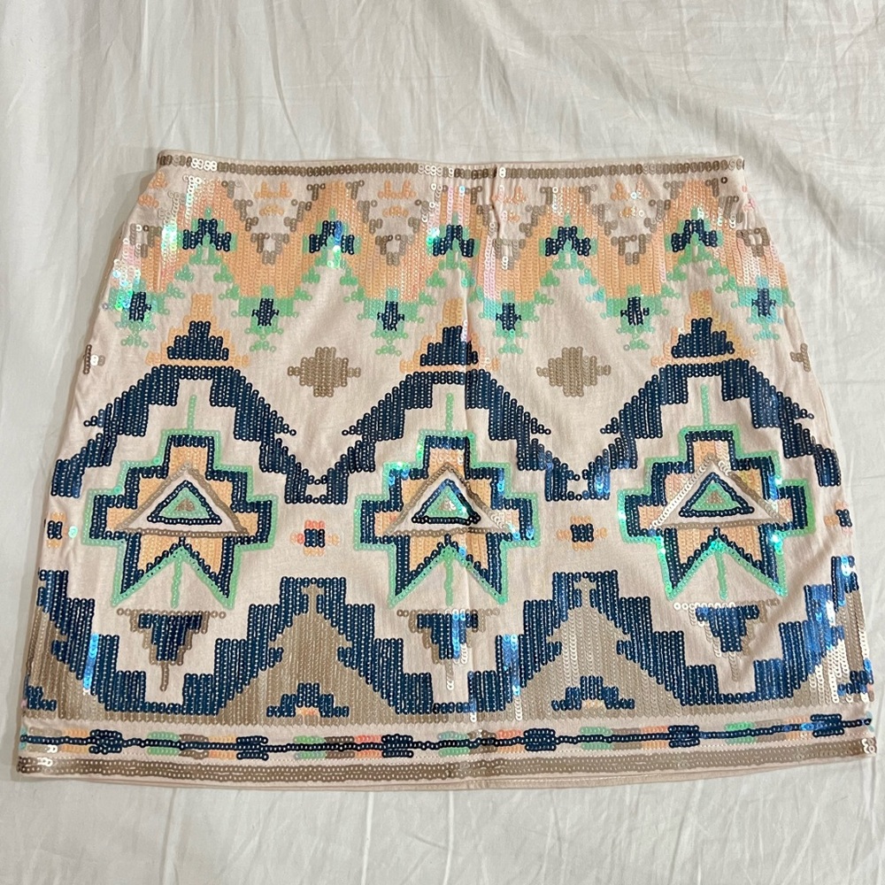 NWOT Express sequin mini skirt sz XS